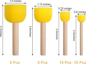 Juego de 30 esponjas redondas para pintar, esponjas redondas para pintura acrílica, herramientas de pintura para niños (4 tamaños) - Product Image 2