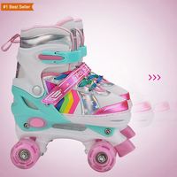 Istaride Verstellbare, robuste Outdoor-Rollschuhe für Jungen und Mädchen von 3-6 Jahren, wasserdicht, ABEC-7-Lager, sicher, lustig, leuchtende PU-Rollen