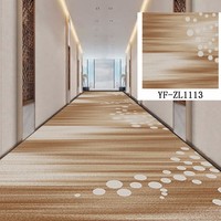 Flammhemmende Kommerzielle Hotel-Flur-Teppichboden-Serie Maschinell Gewebter Florfreier Teppich mit Blumenmuster aus Polyester