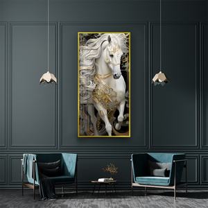 Pintura de Porcelana Brillante Vista Shuijingjing, Caballo Blanco Elegante, Pintura Colgante de Cristal de Alta Gama - Product Image 2