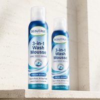 Nettoyant corporel moussant sans rinçage pour adultes, 3 en 1, lavage doux, soin hydratant de la peau pour l'hygiène quotidienne et les peaux fragiles