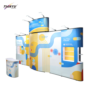 Mur d'Exposition Portable <span class=keywords><strong>Pop</strong></span>-Up avec Éclairage LED, Stand d'Exposition Magnétique <span class=keywords><strong>Pop</strong></span>-Up avec Étagères 10x10 - Product Image 2