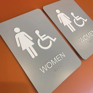 Señalización Táctil en Braille para Baños Accesibles para Discapacitados, Personalizada, <span class=keywords><strong>de</strong></span> Aluminio Cepillado, Impermeable, con Logotipo Personalizado - Product Image 4