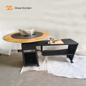 Gnee Garden - Parrilla Portátil de Acero Corten para Exteriores con Mesa Lateral y Encendido Electrónico para Cocinar en el Patio Trasero - Product Image 1