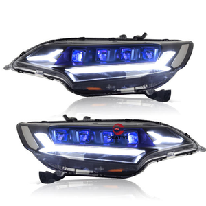 อุปกรณ์เสริมไฟหน้าสำหรับรถยนต์ฮอนด้า แจ๊ส ฟิต ปี 2014 2015 2016 2017 2018 2019 <span class=keywords><strong>2020</strong></span> ไฟหน้ารถยนต์แบบดัดแปลง LED DRL ไฟหน้า - Product Image 1