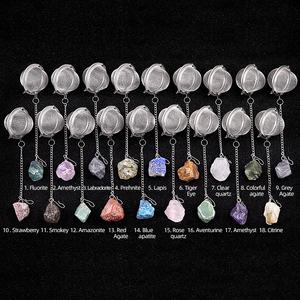 <span class=keywords><strong>Filtro</strong></span> de Bola Irregular de Acero Inoxidable 304 con Cristal de Amatista Natural en Bruto y Ágata, para Té, Sopa y Hot Pot - Product Image 2