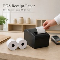 Terminal de paiement thermique direct, rouleau de papier thermique durable et recyclable 57x50mm