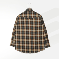 Camisas de Manga Larga a Cuadros para Hombre, Estilo Vintage, 100% Algodón, Talla Grande, Tela Twill Gruesa