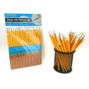 20pcs צהוב עיפרון 2HB 2B OPP תיק גרפיט עט אישית עפרונות משושה מחק יצרן עיפרון עם לוגו עץ בית ספר *