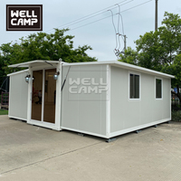 WELLCAMP – Nouveaux magasins conteneurs préfabriqués modernes, pliables et extensibles, en panneaux sandwich respirants, de 20 et 40 pieds, personnalisables et mobiles