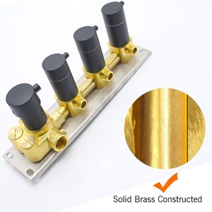 Inverseur de <span class=keywords><strong>douche</strong></span> en laiton <span class=keywords><strong>thermostatique</strong></span>, avec 3 sorties, 3 fonctions, vanne à pression équilibrée, avec garniture en <span class=keywords><strong>noir</strong></span> mat - Product Image 3