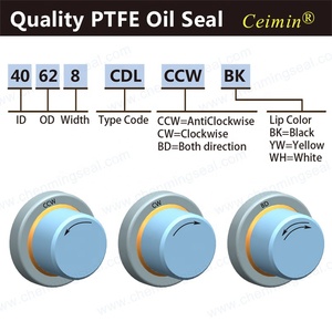 Joint d'étanchéité à l'huile en PTFE Ceimin TSL/CDL/SML 45*62*8 avec boîtier en acier inoxydable, simple ou double lèvre, pièces de rechange pour compresseur d'air à vis - Product Image 4
