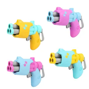 新款男童玩具迷你炮手软子弹可击落三发子弹室内3-6岁儿童玩具枪