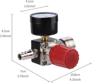 Réducteur <span class=keywords><strong>de</strong></span> <span class=keywords><strong>pression</strong></span> 1/4 pouce pour compresseur d'air, aérographe et gonflage <span class=keywords><strong>de</strong></span> pneus - 3 trous - Product Image 3
