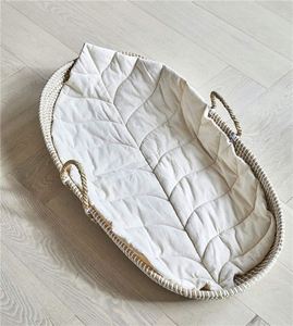 Moses <span class=keywords><strong>Basket</strong></span> Fralda Bag Crianças Handmade Baby Caddy Algodão Corda Boho Organizer Eco Friendly <span class=keywords><strong>Changing</strong></span> Holder Para Mesa Bege - Product Image 3