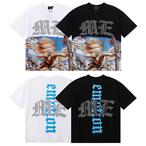 เสื้อยืดผู้ชายทรงปกติ สไตล์สตรีทแวร์ ลายตัวอักษร Mixed Emotion แขนสั้น คอกลม ผ้าฝ้ายเจอร์ซีย์ 100% เป็นมิตรต่อสิ่งแวดล้อม ระบายอากาศได้ดี - Product Image 1