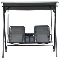 Chaise à bascule double, suspendue en métal, avec table de thé, jardin d'extérieur, patio, livraison gratuite