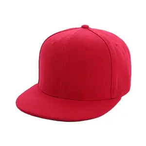 China Wholesale Custom Top Level Men Flat Brim Snap Back Baseball Cap Contrast Snapback Hat