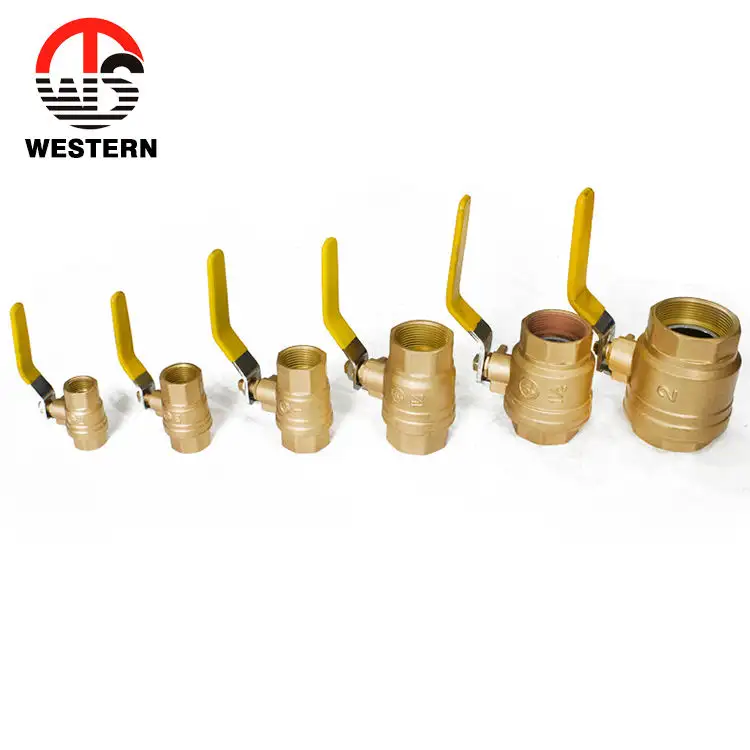 OEM 1/4"-4" 600WOG Full Bore Port Npt Thread C37700 Material Brass Gas Ball Valve With Zinc Plated Steel Handle