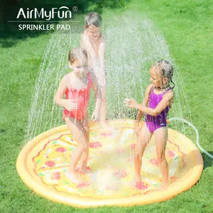 Airmyfun Pvc Jouets gonflables Tapis de pulvérisation d'eau Pizza Outdoor Splash Pad Equipment Sprinkler Pad Water Splash Pad For Kids