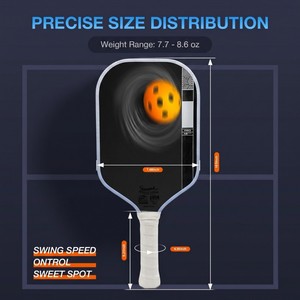 Raquette de pickleball professionnelle en fibre de carbone USAPA Approved Pro V T700 avec noyau en nid d'abeille en polypropylène <span class=keywords><strong>pour</strong></span> un spin et une cohérence ultimes - Product Image 5