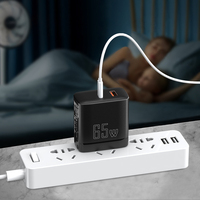 Chargeur GaN 65W Shenzhen Lvxiangyuan PD QC 3.0 USB Type-C Charge Rapide Double Port USB-A Approuvé ETL Prise US OTP OVP