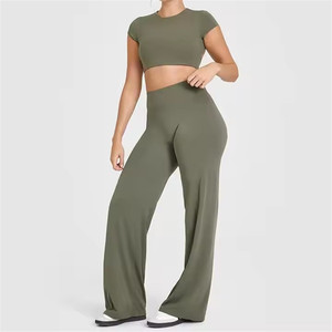 M322 Leggings de Yoga de Secado Rápido con Cintura Elástica Media, Largos para <span class=keywords><strong>Mujer</strong></span>, de Alta Elasticidad, Suaves, Transpirables y Acampanados para Entrenamiento - Product Image 5