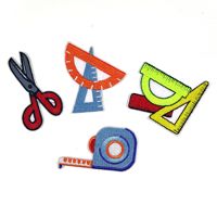 Patchs en fer à motifs de dessins animés pour étudiants, outils d'apprentissage, badges brodés pour vêtements et bagages, décorations de sacs à dos, style feutre