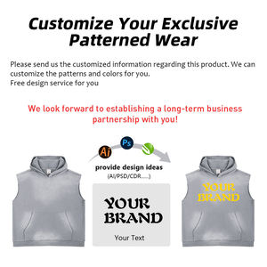 Sudadera con capucha vintage para hombre, sin mangas, talla XXL, 400g, 100% algodón, con bajo sin rematar y teñido efecto jet, estilo urbano, para otoño - Product Image 4