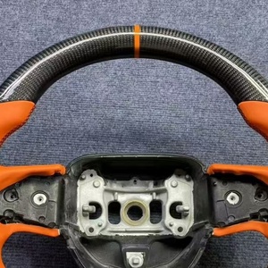 Accessoires de voiture orange pour Dodge Charger <span class=keywords><strong>Challenger</strong></span> Hellcat Charger <span class=keywords><strong>Challenger</strong></span> SRT <span class=keywords><strong>RT</strong></span> 2015 2016 Volant en fibre de carbone - Product Image 5