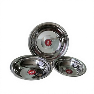 Plateau à légumes rond multi-usages en acier inoxydable poli de haute qualité, 16 cm, design minimaliste, écologique, pour le camping, en stock - Product Image 2