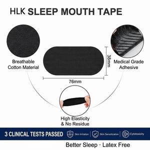 2026 HLK Cinta bucal para ronquidos de algodón negro Hostage, tiras de cinta para dormir - Product Image 6