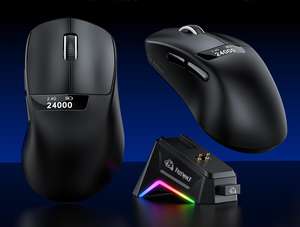 Ratón inalámbrico para juegos Wolf A7 ligero PAW3311 <span class=keywords><strong>de</strong></span> tres modos con pantalla y base <span class=keywords><strong>de</strong></span> carga RGB, ratón personalizado - Product Image 4