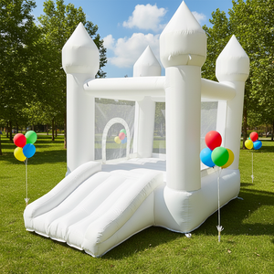 Casa de Brinco Inflable Blanca para Jardín, de Tela Oxford 420D+840D, Fácil de Instalar, Capacidad para 3 Personas, Capacidad Máxima de 135 kg - Product Image 1