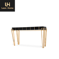 Meubles italiens modernes, table console d'entrée, villa, pieds en laiton doré, tables console d'entrée