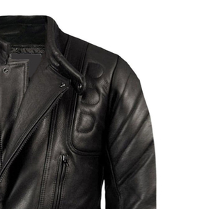 Blouson en cuir de moto en gros, nouveau design, protection optimale, vêtement de course pour motard, coupe ajustée, uni - Product Image 4