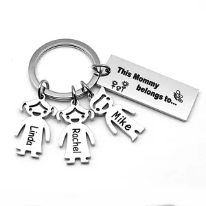 keychain metal set porte clef personalisable key ring custom stainless steel engraved keychain boy girl blank keychains