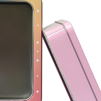 Boîte en métal rectangulaire personnalisée avec fenêtre, emballage cadeau en métal, boîte de présentation avec couvercle transparent