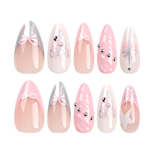 Vente en gros, meilleures ventes, dropshipping : Faux ongles à presser, 24 pièces, <span class=keywords><strong>nude</strong></span>, couvrance totale, transparents - Product Image 3