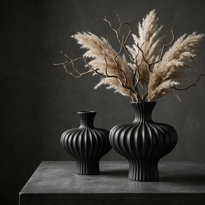 <span class=keywords><strong>Vaso</strong></span> Scultura <span class=keywords><strong>in</strong></span> Porcellana ARM LVG Modern Luxury Garden, <span class=keywords><strong>Vaso</strong></span> <span class=keywords><strong>in</strong></span> Ceramica Nero Opaco a Coste a Forma <span class=keywords><strong>di</strong></span> <span class=keywords><strong>Zucca</strong></span>, <span class=keywords><strong>Vaso</strong></span> per <span class=keywords><strong>Fiori</strong></span> <span class=keywords><strong>in</strong></span> Argilla a Forma <span class=keywords><strong>di</strong></span> Aglio - Product Image 4