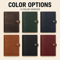 Cuaderno de Cuero Personalizado A5, Diario de Viaje Recargable con Logotipo Personalizado y Cierre a Presión