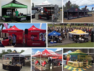 Gazebo Resistente con Telaio Esagonale in Tessuto Oxford Impermeabile per Concessionarie e Promozioni - Product Image 5