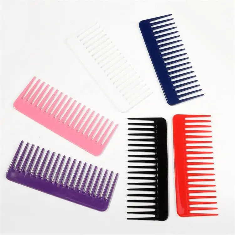 Wholesale Wide Tooth Comb Plastic Detangling Comb with Custom Logo