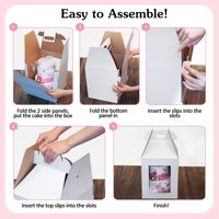 Grandes boîtes à gâteaux en carton ondulé avec poignée, grandes boîtes à gâteaux avec fenêtres, boîtes à gâteaux de mariage à plusieurs niveaux