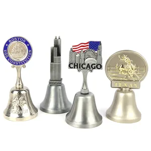USA CIty Travel Souvenirs Gold Petwer Metal Custom Dinner Table Bell Die Casting Dinner Bells