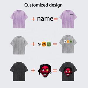 T-shirt épais vintage Streetwear 100% coton délavé à l'acide sur mesure en usine - Product Image 5