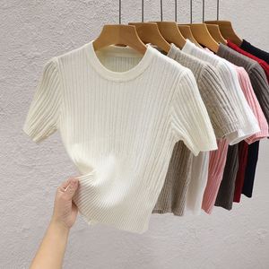 Suéter de Cuello Redondo para Mujer, Primavera-Verano, Nuevo Estilo Casual, Camiseta con Diseño de Alta Gama, Top de Punto Interior, Estilo Pure Desire - Product Image 6