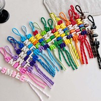 Cordón de Paracord Personalizado con Cuentas de Letras Acrílicas DIY, Colgante Kawaii para Decoración de Bolsos, Teléfonos y Mochilas