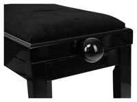 Adjustable Wooden Piano Bench with Cushion Musical Instrument Accessory