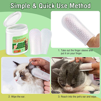 Lingettes de nettoyage des oreilles pour chiens et chats à base de plantes naturelles pour enlever le cérumen